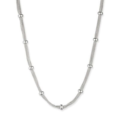 16' silver plated multi-layered chain necklace